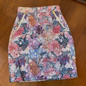 H&m pencil skirt psychedelic print